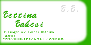 bettina bakcsi business card